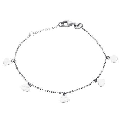 Bracelet breloques coeurs en argent 925 millièmes - TipTop