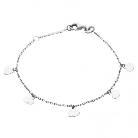 Bracelet breloques coeurs en argent 925 millièmes - TipTop