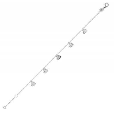 bracelet avec petits coeurs argentés