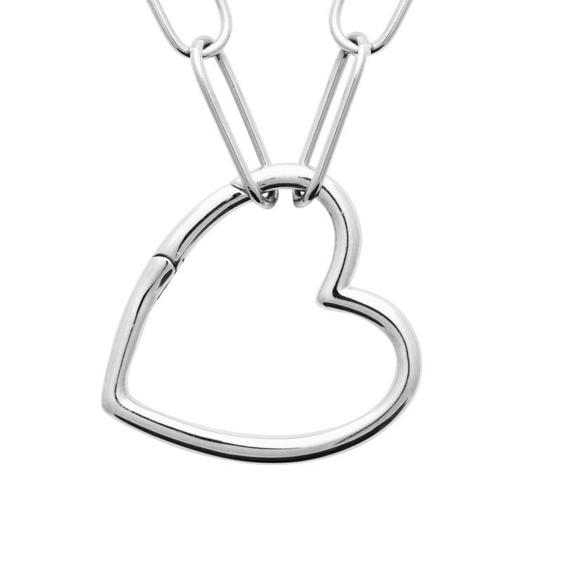 Collier argent pour femme et Fermoir coeur - Attache