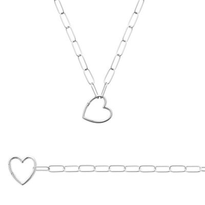 collier grosse chaine et coeur