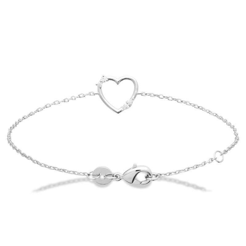 Bracelet coeur en argent et oxyde de zirconium - Tendresse
