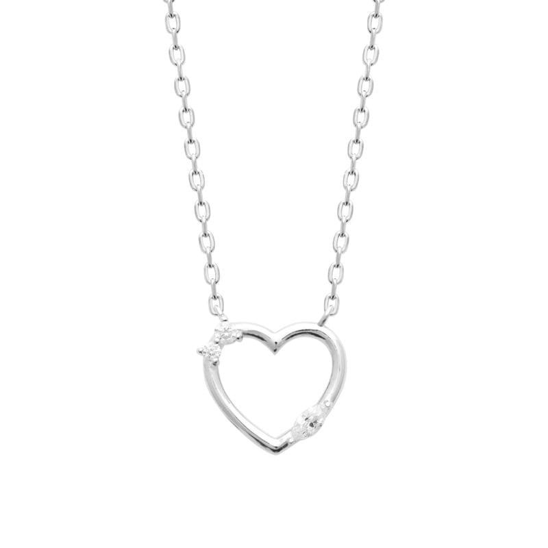 Collier coeur en argent et oxyde de zirconium - Tendresse