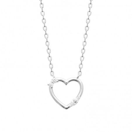 Collier coeur en argent et oxyde de zirconium - Tendresse