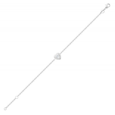 bracelet femme romantique coeur blanc pour mariage