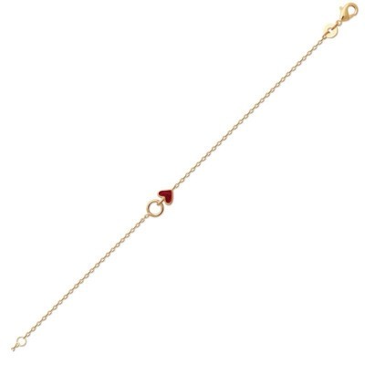  bracelet coeur rouge
