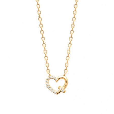 Collier saint Valentin en plaqué or et zircon