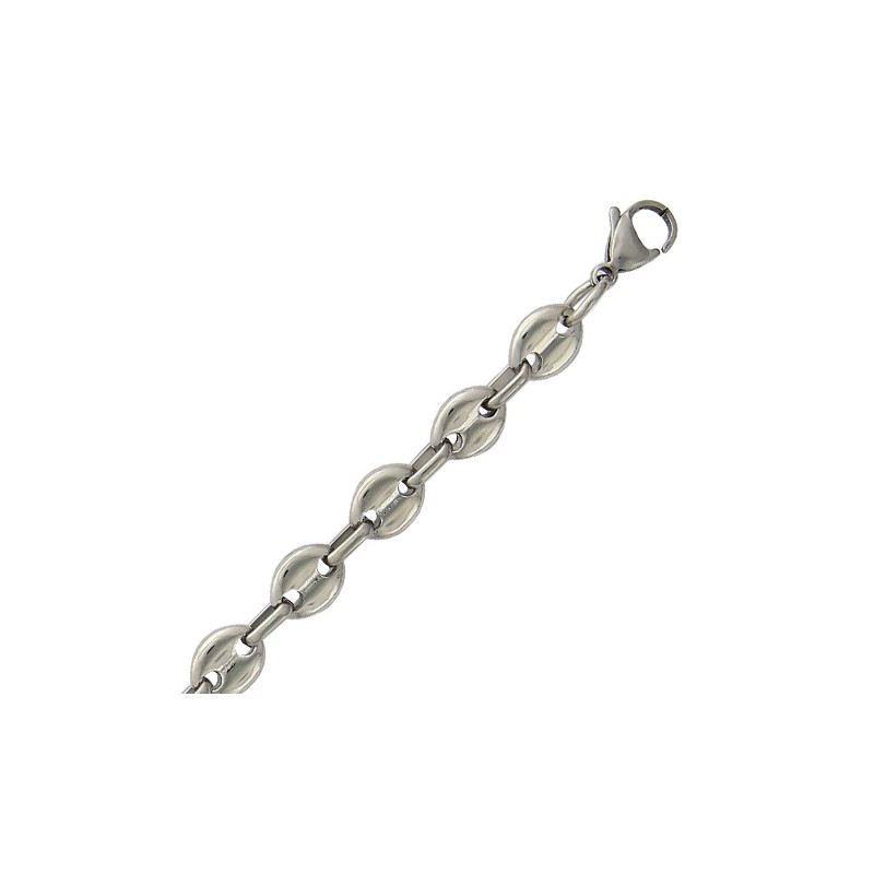 bracelet grains de café pour homme en acier inoxydable gris - Kabo