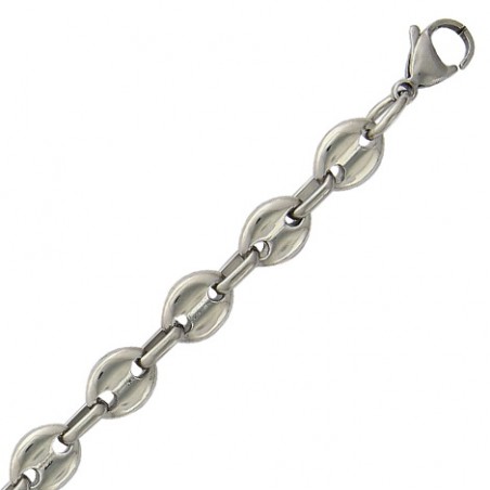 bracelet grains de café pour homme en acier inoxydable gris - Kabo