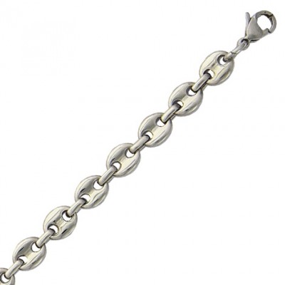 collier grains de café pour homme en acier gris - Kabo