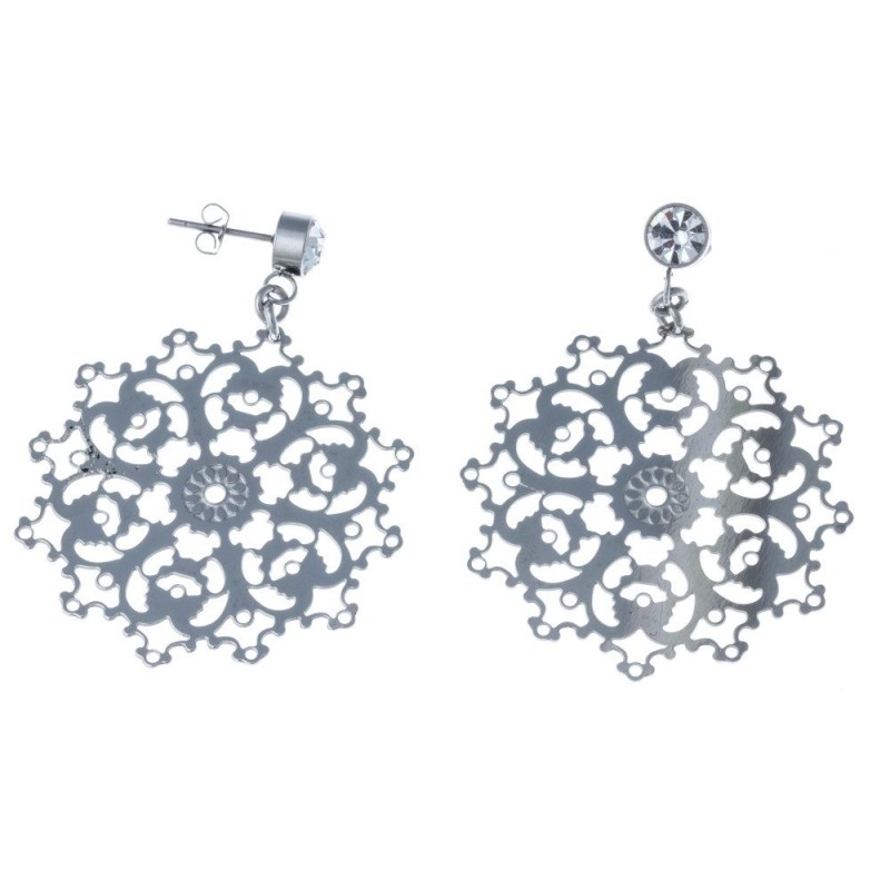 boucles d'oreilles en acier pour femme, pendantes et fines boucles d'oreilles en acier pour femme, pendantes et fines