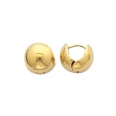 Boucles d'oreilles boules en acier doré pour femme - Légèreté
