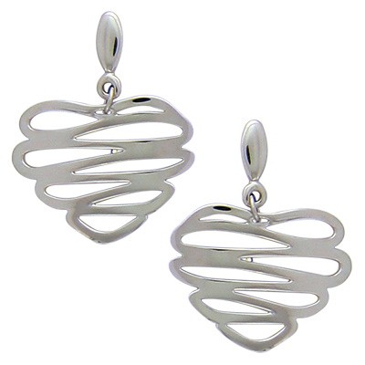 grandes boucles d'oreilles pendantes en acier gris - Lilla