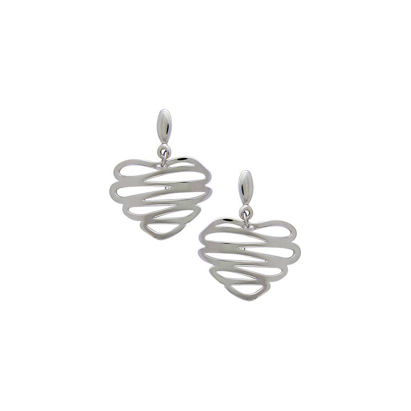grandes boucles d'oreilles pendantes en acier gris - Lilla
