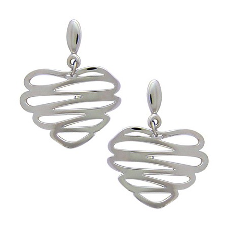 grandes boucles d'oreilles pendantes en acier gris - Lilla