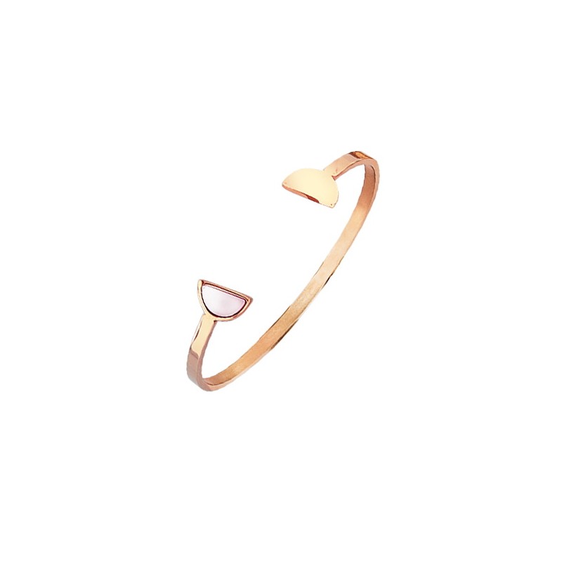 bracelet Jonc en acier rose et nacre - Symia