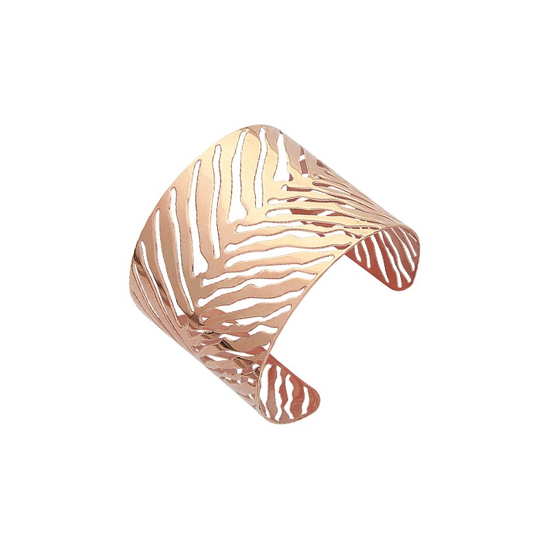 Large Bracelet manchette en acier rose pour femme - Matrya