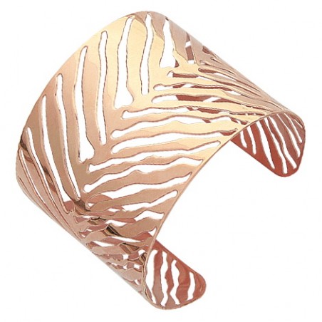 Large Bracelet manchette en acier rose pour femme - Matrya