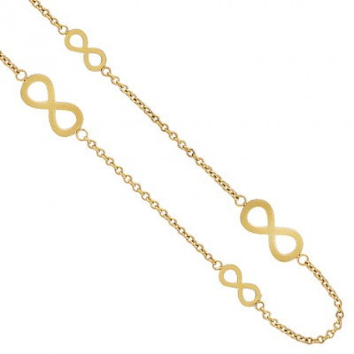 Collier sautoir infini en acier doré inoxydable - Nuée