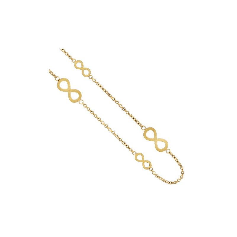 Collier sautoir infini en acier doré inoxydable - Nuée