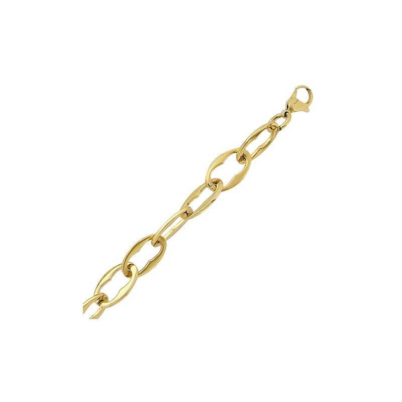 Collier oversize en acier doré, maille fantaisie - Etnina