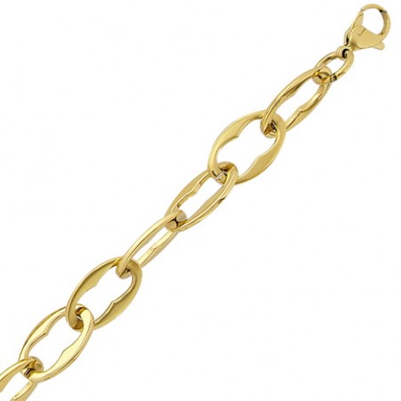 Collier oversize en acier doré, maille fantaisie - Etnina