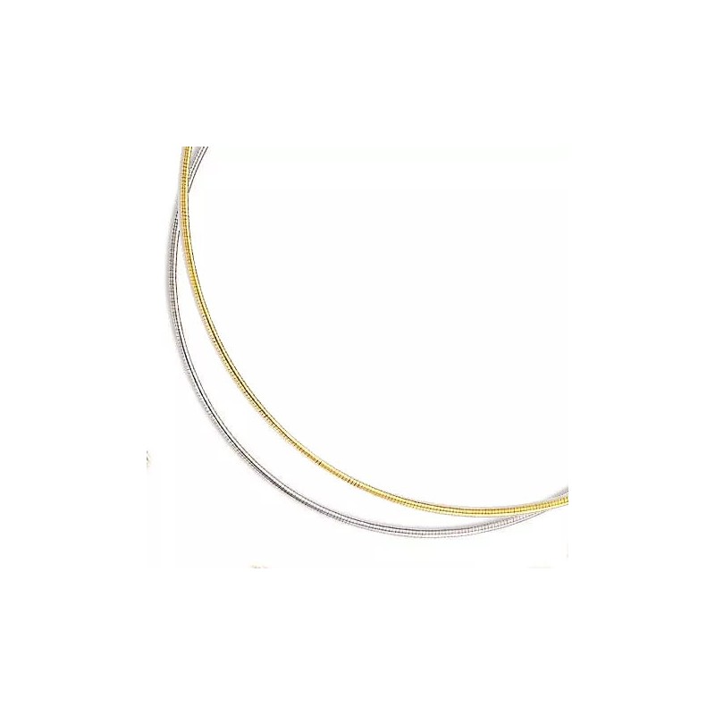 Collier câble réversible, Or 18 carats, diamètre 2 mm - Oméga