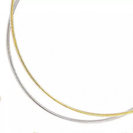 Collier câble réversible, Or 18 carats, diamètre 2 mm - Oméga