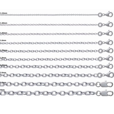 Chaîne argent homme, femme, enfant, Maille forçat - 1 à 4 mm