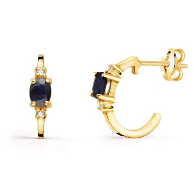 Créoles saphir et or jaune 18 carats - Melissa