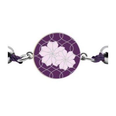 bracelet femme japonisant, fleur de sakura violet, créateur
