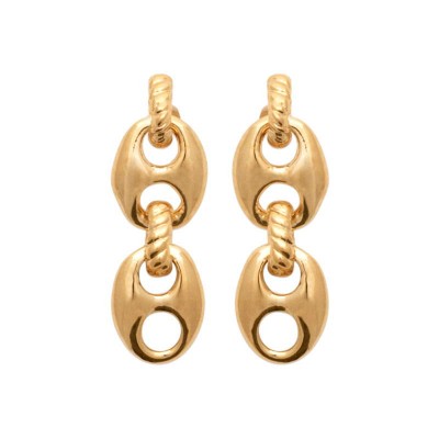 Boucles d'oreilles pendantes graines de café en plaqué or