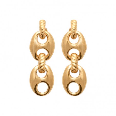 Boucles d'oreilles pendantes graines de café en plaqué or