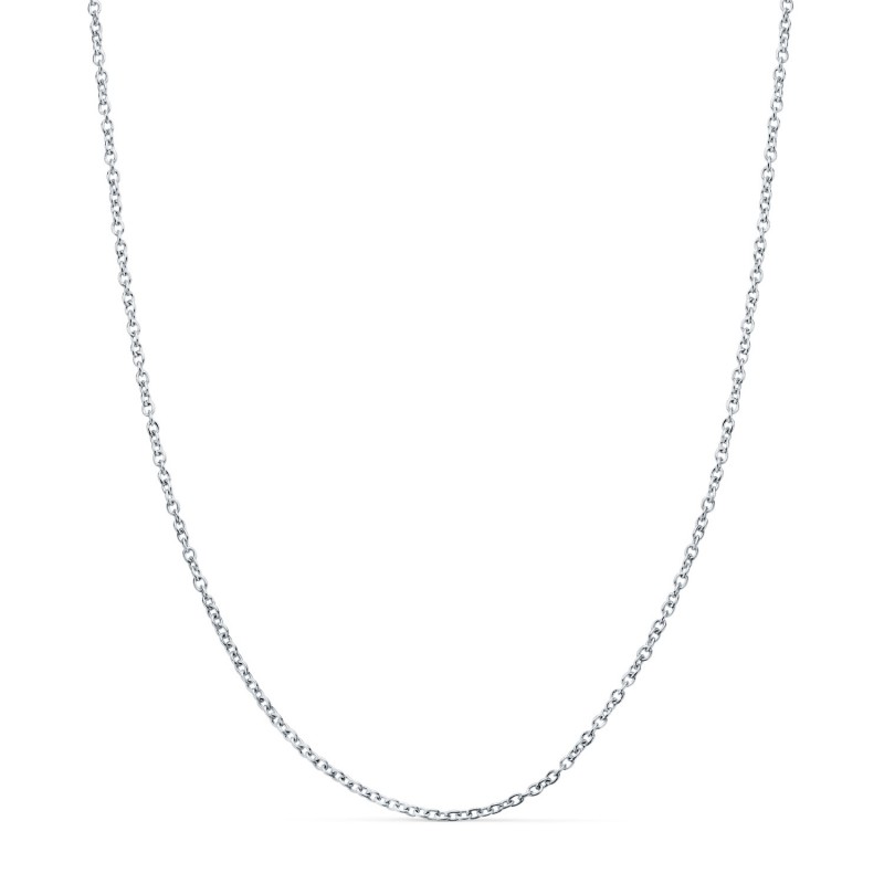 Chaîne or blanc 18 carats, Maille forçat 1mm