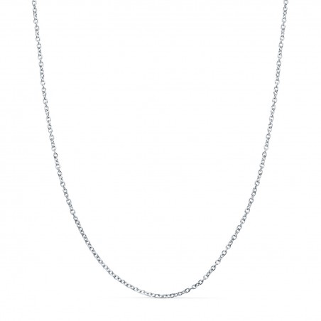 Chaîne or blanc 18 carats, Maille forçat 1mm