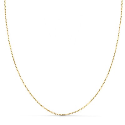 Chaîne femme, or jaune 18k, Maille forçat, 0,6mm, 40cm à 50cm - Elégance