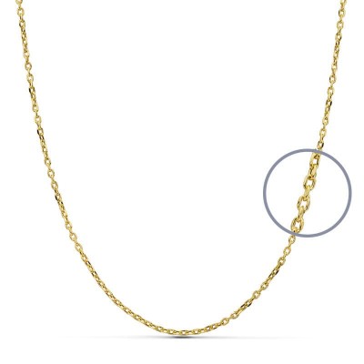 Chaîne femme, or jaune 18k, Maille forçat, 1,5mm, 40cm à 60cm - Elégance