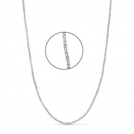 Chaîne originale en or blanc 18 carats, Maille forçat diamantée 1,8mm