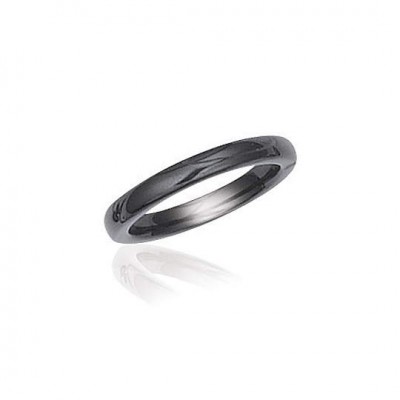 Bague femme, anneau en céramique noire 3mm - Sygma