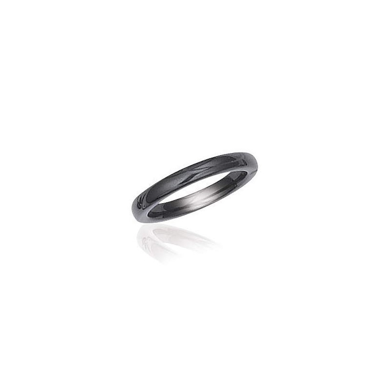 Bague femme, anneau en céramique noire 3mm - Sygma