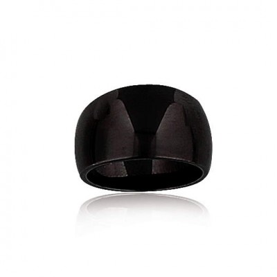 Bague gaudron en céramique noire pour femme - Amy