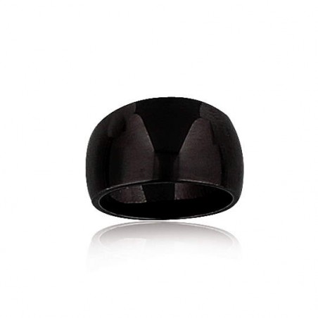 Bague gaudron en céramique noire pour femme - Amy