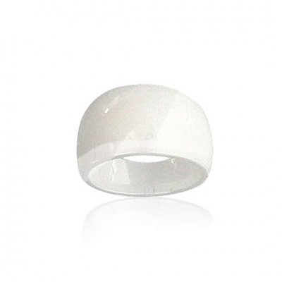 Bague gaudron en céramique blanche pour femme - Amy
