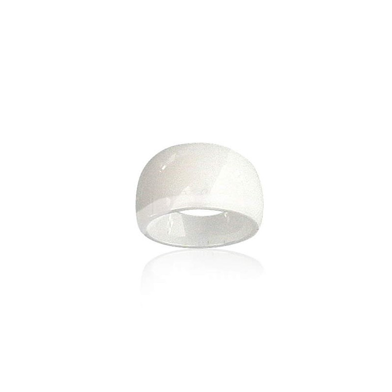 Bague gaudron en céramique blanche pour femme - Amy