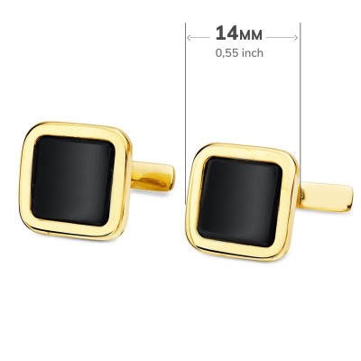 boutons de manchette or et noir