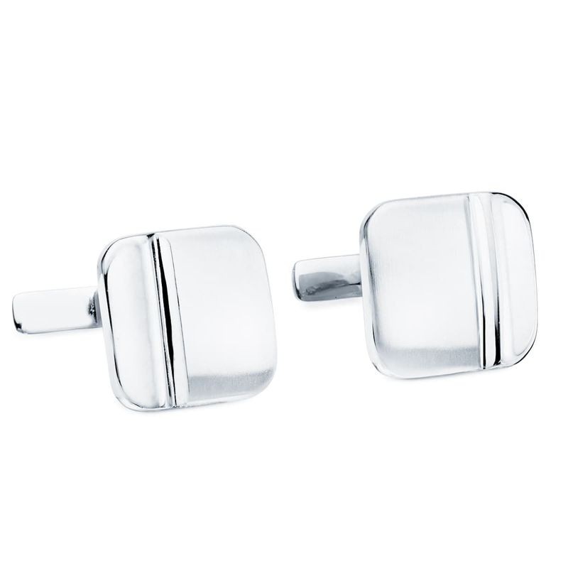 Boutons de manchette carrés - or blanc 18 carats - Louis