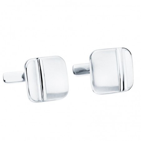 Boutons de manchette carrés - or blanc 18 carats - Louis