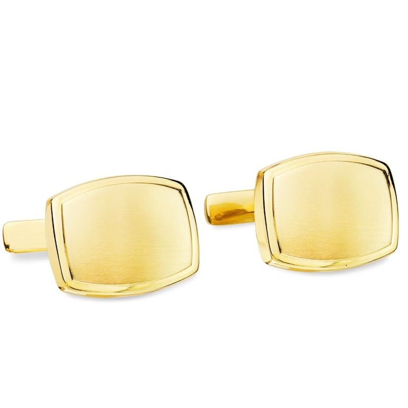 Boutons de manchette rectangles - or 18 carats mat / brillant - Allan