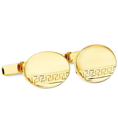 Boutons de manchette ovales - or 18 carats - Nykos