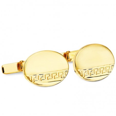 Boutons de manchette ovales - or 18 carats - Nykos